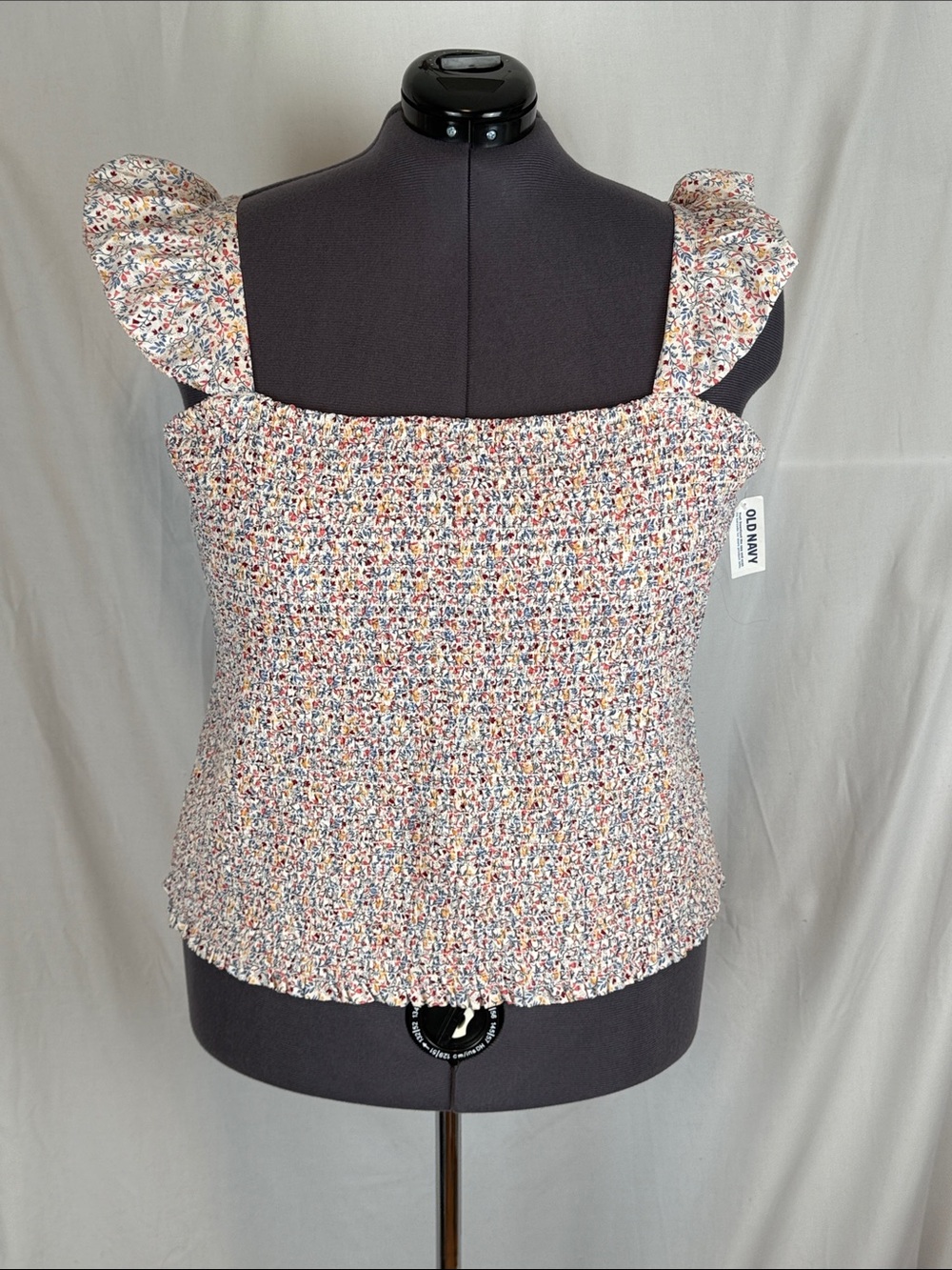 Women's Old Navy Smocked Top Ruffled Flutter Sleeves Ditsy Floral Plus Size 3X
